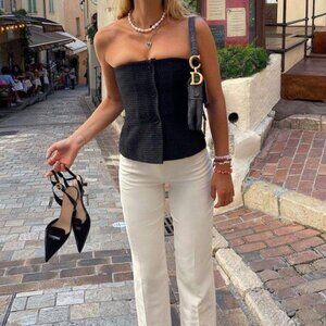 RE/DONE Classic  Comfort Stretch High Rise Stove Pipe Size: 23 in Vintage White